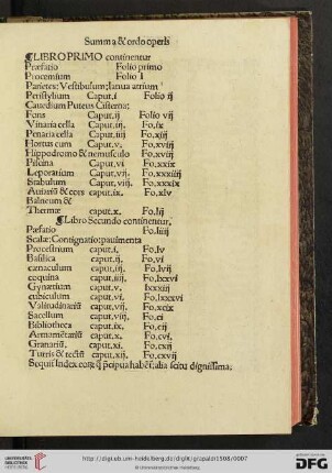 Summa & ordo operis