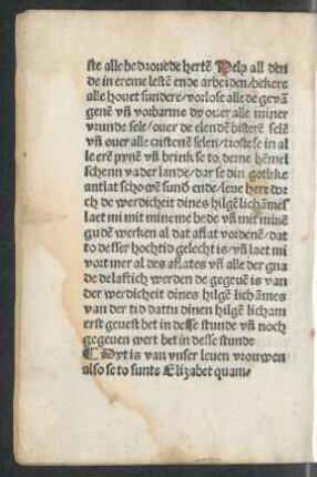 Dyt is van unser leven vrouwen also se to sunte Elizabet quam/
