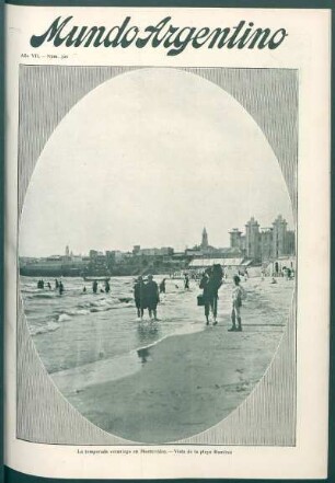 La temporada veraniega en Montevideo. - Vista de la playa Ramírez [Fotografía]