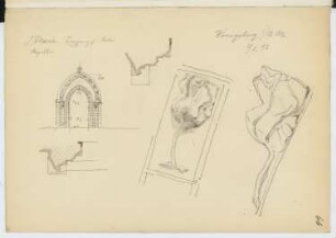 St. Marienkirche, Königsberg/Neumark: Details (aus: Skizzen- und Fotoalbum 12)