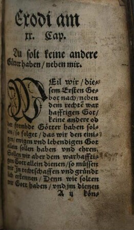Das Erste Gebot Gottes