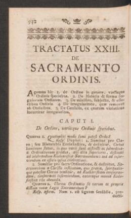 Tractatus XXIII. De Sacramento Ordinis.