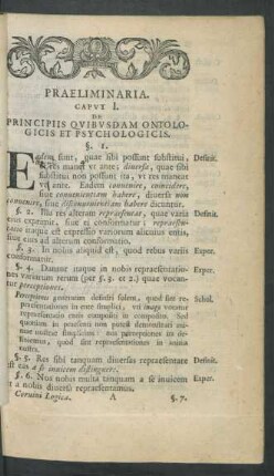 Praeliminaria