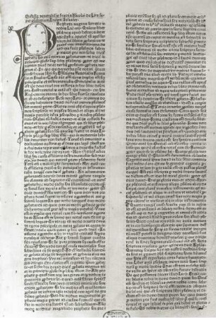 Lyra, Nicolaus de: Postilla super Psalterium. Straßburg, um 1475. Buchdruck und Buchmalerei. Titelblatt mit Initiale "P". Dresden: SLUB R 566 J