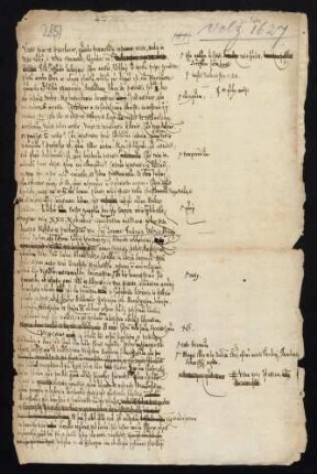 Todesanzeige des Dr. iur. utr. Johann Friedrich Volzius, württembergischer Hofgerichtsadvokat, Sohn des Speyrer Ratsherrn Adam Voltzius und der Benedicta Haydalff, 1627.