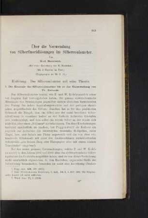 Über die Verwendung von Silberfluoridlösungen im Silbercoulometer.