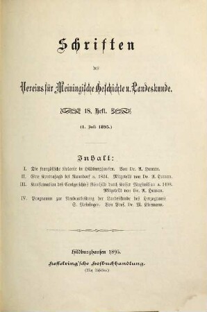 Die französische Kolonie in Hildburghausen