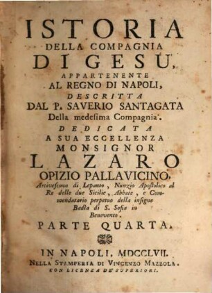 Istoria della compagnia di Giesu, appartenente al regno di Napoli. 4