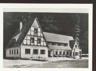 Hotel-Restaurant Hirschsprung, Aussenansicht. Detmold. Paderborner Str. Papierabzug