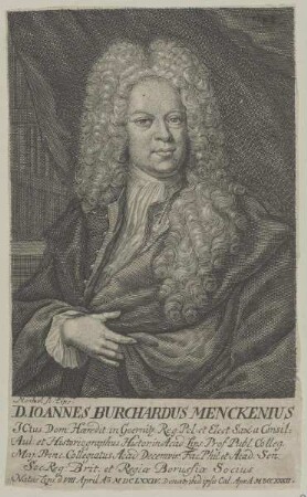 Bildnis des Ioannes Burchardus Menckenius