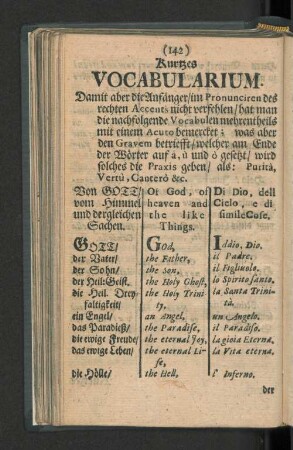 Kurtzes Vocabularium.