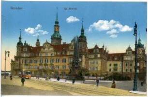 Dresden. Königliches Schloss mit Straßenbahn