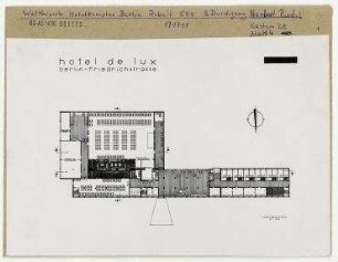 Wettbewerb Hotel-Komplex Berlin "hotel de lux". Berlin, Mitte, Friedrichstraße