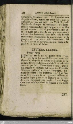 Lettera CCCXIX. Signor mio!