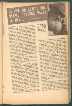 La pipa, un objeto que usarlo costaba hasta la vida ...