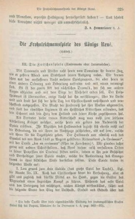 325-337 Die Fronleichnamsspiele des Königs René : culturhistorische Studie (Schluß)