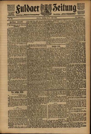 Erste Ausgabe vom Freitag, den 03. Juli 1908.