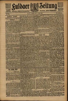 Erste Ausgabe vom Freitag, den 03. Juli 1908.