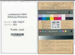 Entnazifizierung Josef Puetter , geb. 01.10.1895 (Beamter)