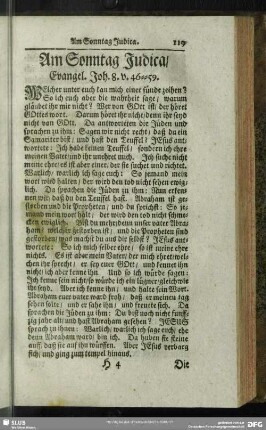Am Sonntag Judica, Evangel. Joh. 8. v. 46-59.