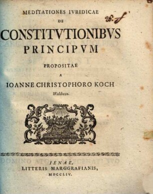 Meditationes iur. de constitutionibus principum