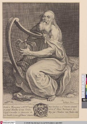 [David, die Harfe spielend; David playing the Harp]