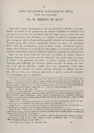 Notice sur quelques quadrateurs du cercle dans les Pays-Bas