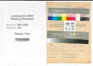 Entnazifizierung Fritz Raeder , geb. 04.04.1902 (Beamter)