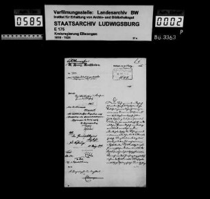 Schuldenwesen der Kirchengemeinde Dörzbach