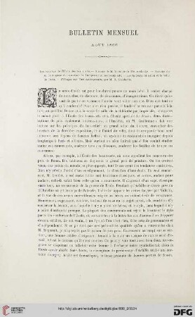 Bulletin mensuel: août 1866