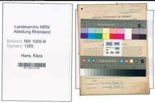 Entnazifizierung Klara Hans , geb. 22.11.1919 (Verw.Angestellte)