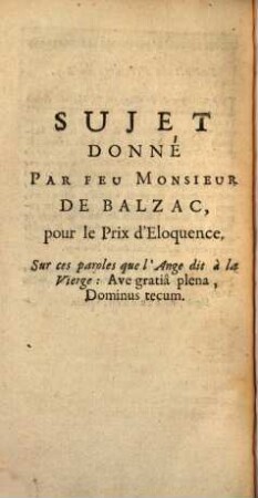 Recueil de plusieurs pièces d'éloquence et de poésie : présentées à l'Académie Françoise pour les prix de l'annee .... 1681 (1697)