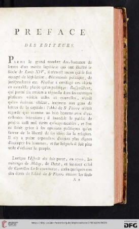 Preface des editeurs