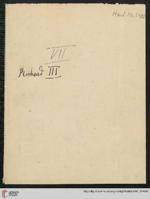 Heid. Hs. 3492,24: "Richard III"