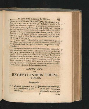 Caput XVI. De Exceptionibus Peremptoriis.