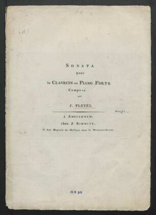 Sonata pour le clavecin ou piano fort