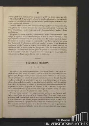 Deuxième Section. De la greffe.