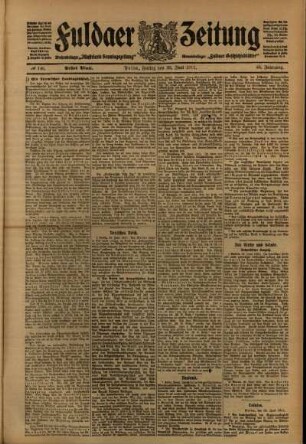 Erste Ausgabe vom Freitag, den 30. Juni 1911.