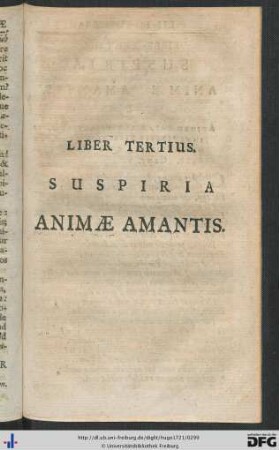 Liber Tertius. Suspiria Animae Mantis.
