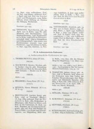a) Außerordentliche Professoren bis 1920.