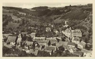 Glashütte. Stadtansicht mit evangelischer Pfarrkirche "St. Wolfgang"