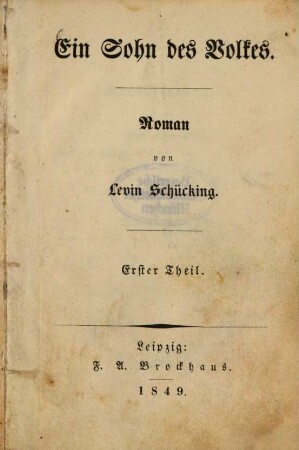 Ein Sohn des Volkes : Roman, 1