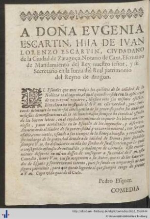 A Doña Eugenia Escartin ...
