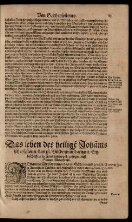 Das leben des heiligen Johannis Chrysostomi/ ...