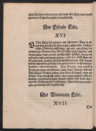 Des Advocaten Eidt. XVII.