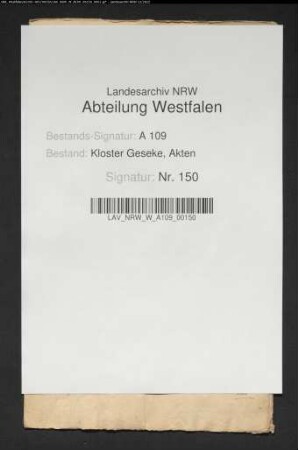 Stift gegen Stadt Geseke wegen strittiger Schnad.