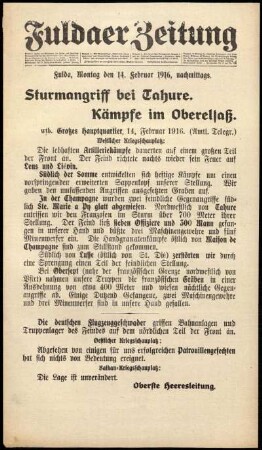Ausgabe vom Montag, den 14. Februar 1916.
