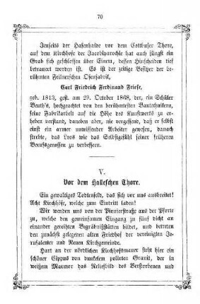 V. Vor dem Halleschen Thore