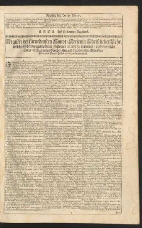 Register der fürnehmsten Haupt-Articuln Christlicher Lehr ...