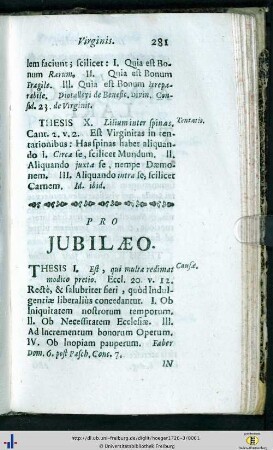 Pro Jubilaeo.